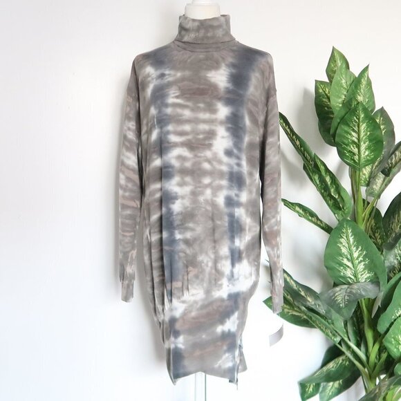 Young Fabulous & Broke Tie Dye Long Sleeve Turtle Neck Sweatshirt Mini Dress M - Picture 5 of 16